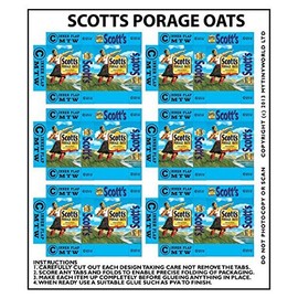MyTinyWorld Dolls House Miniature Packaging Sheet of 6 Scotts Porage Oats
