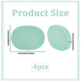 GORGECRAFT 4 Stück Wiederverwendbare Make Up Entferner Schwämme Gesichtsreinigungsschwamm Make Up Schwämme Ovale Gesichtswaschschwämme Hellgrüne Gesichtswaschpads Für Frauen Zur Täglichen Reinigung Sa