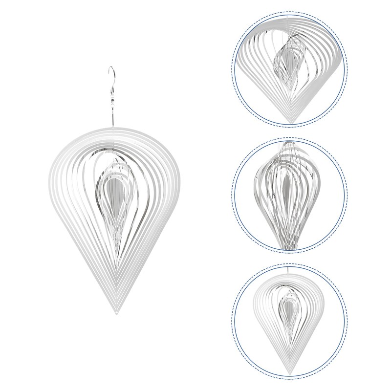 sourcing map Wind Spinner Pear-Shape 7.87" x 14.96" Stainless Steel