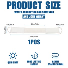 69,8 cm langer Peeling-Rückenschrubber für die Dusche, wiederverwendbares Körperpeeling, Peeling, Badetuch, Waschlappen für Reinigung, Tiefenentspannung, belebt die Hautpflege (Beige)