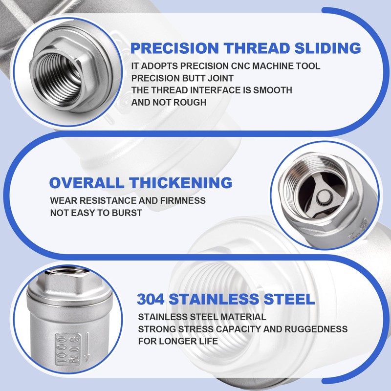 Bwintech 1 x check valve, 1 inch BSP female thread,