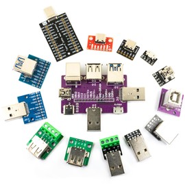 yddmyo 14pcs USB Breakout Board kit Type A 2.0 3.0 B C Mini Micro USB Male Female Connector and 8 in 1 USB Breakout Board