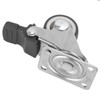 4Pcs Small Caster Wheels 1in Diameter Steel Rubber Rotating Locking