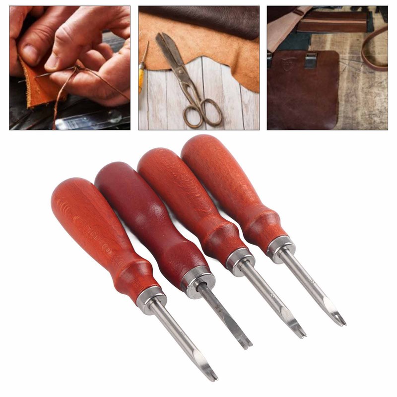 4 Pcs Leather Edger Leather Edge Chamfering Knife Sharpener Hand