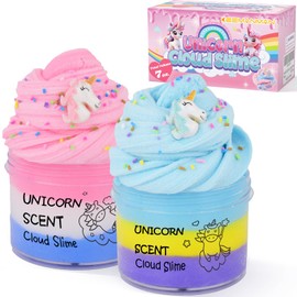 Unicorn Cloud Slime 2 Pack, Scented Slime Kit Toys, Cute Preppy Stuff for Kids Girls Boys, Cool Teen Girls Birthday Gifts Party Favors Stocking Stuffers