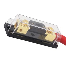 Audiotek Inline 200A ANL Fuse Holder with 1ft 0 Gauge Power Wire and O-Ring Gold Terminal to Protect Car Audio Amplifier from The Current (200A), Great for Car, Boat, RV, and Motorcycle (3 Packs)