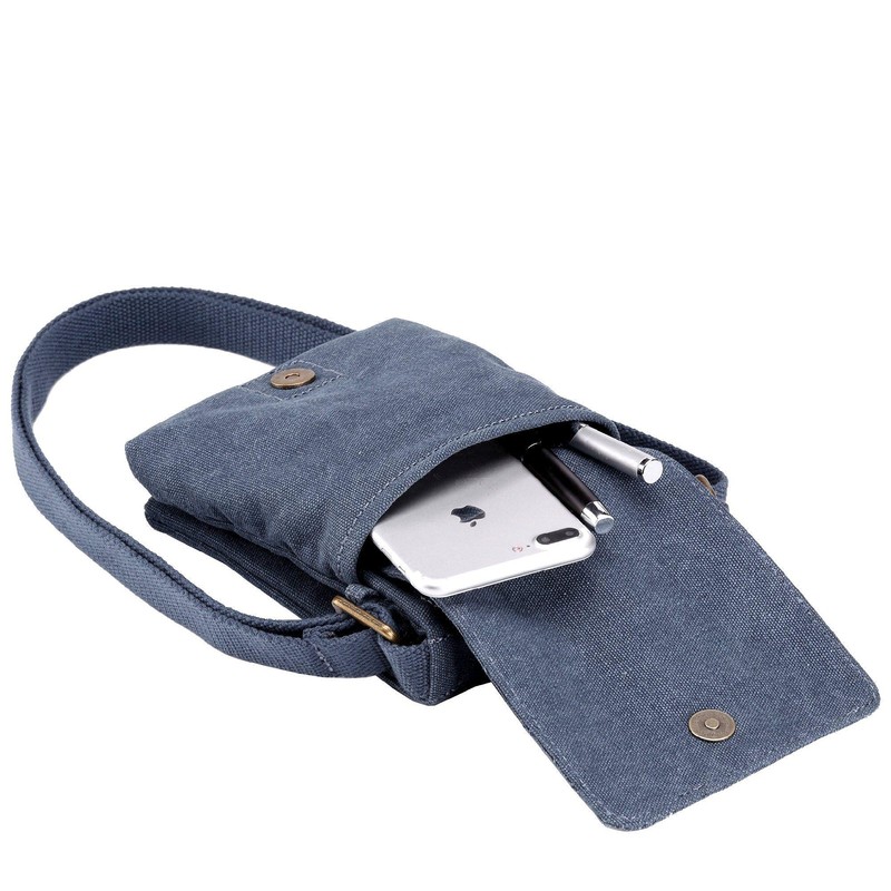 Troop London TRP0243L Classic Canvas Across Body Bag Charcoal