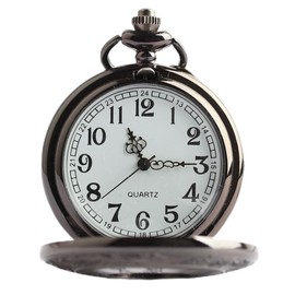 LIWEARE Vintage Pocket Watch, Retro Quartz Pocket Watch, Retro Pocket Watch with Chain, Antique Chain Watch with Arabic Numerals, Vintage Men's Pocket Watch with Chain, Classic Men's Pocket Watch,
