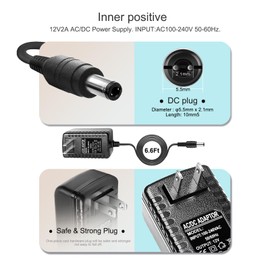 STQYKJ 12V AC Adapter Charger for Seagate Freeagent GoFlex, Expansion, Central, WD Western Digital External Hard Drive Power Cord (6.5 Ft)