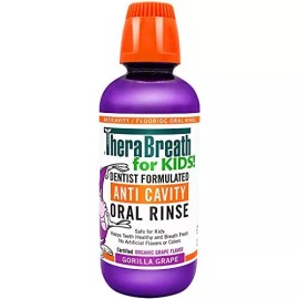 TheraBreath 2 TheraBreath Anti Cavity Oral Rinse 16oz For Kids Mouthwash Strawberry Splash