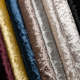 Haaris Imaan Crushed Velvet Upholstery and Crafts Material by the Metre, 59" Width. Colour - Mink