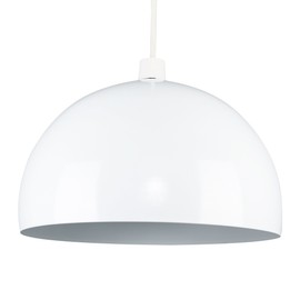 MiniSun | Modern Gloss White Metal Dome Ceiling Light Shade | Pendant Lights, Home Décor & Improvement Essential