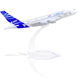 QIYUMOKE Air-Bus A380 Prototype 1/400 Diecast Metal Airplane Model with Stand Sky Jumbo Airliner Model Airplane Alloy Display Collectible Model Kit as a Gift for Aviation Enthusiasts