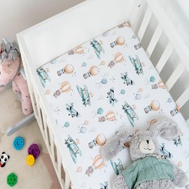 Baby Safe Next To Me Fitted Sheet Crib Mattress Protector 120 x 60 cm, 100% Organic Cotton OEKO-TEX Certified Mattress Protector Children|Aero