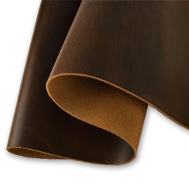 LEATHER VILLAGE Full Grain Buff Leather Sheet - 12" x 12" Dark Brown, 2mm Thick - Premium Craft Leather for Tooling, Upholstery, Workshops, and DIY Projects