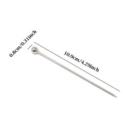 Honbay 12PCS Stainless Steel Cocktail Picks Reusable Toothpicks Fruit Sticks Appetizer Picks for Martini Olives Finger Food Sandwich Fruit at Party Home Bar (4.3")