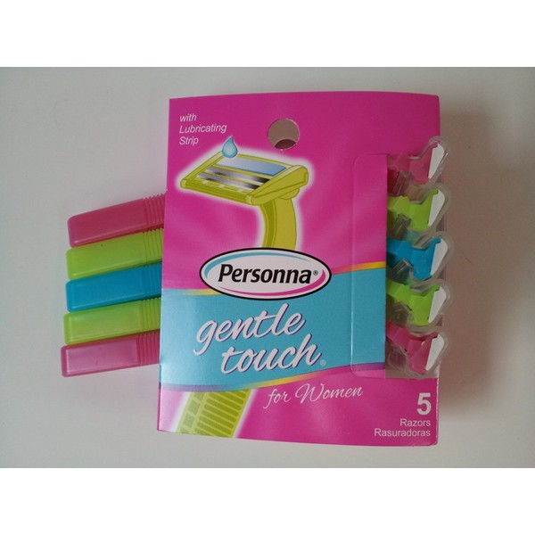 Personna Gentle Touch Razors for Women, with Lubricating Strip,5 Pack