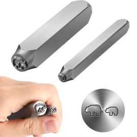Zonon 2 Pcs Metal Punch Stamp 6mm and 3mm Metal Stamps Tools Key Stamping Kit Stamping Art for Key Jewelry Craft Stamping Punching (Bear)