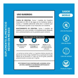 Creatina Monohidratada D-MON en Polvo de 250 g, Sabor Moras                                                                                           