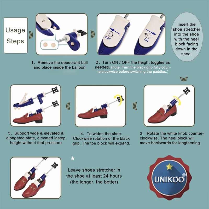 UNIKOO Shoe Stretcher, Professional Shoe Stretchers Wide Feet for Men