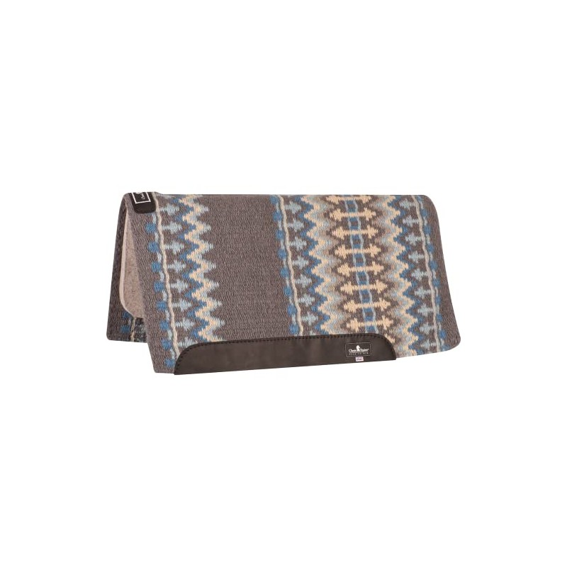 Classic Equine Wool Top 3/4-inch Saddle Pad 34x38 Charcoal-Malibu Blue