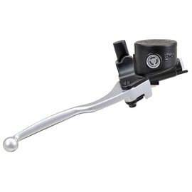 Daytona 74753 Nissin Motorcycle Brake Master Cylinder Horizontal 0.6 in (14 mm) Retro Black Body/Buff-Clear Lever Round Integrated Tank