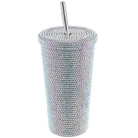 500ml Water Bottle Stainless Steel Rhinestone Decoration Vacuum Water Cup for Women