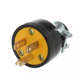 Hyper Tough Ground 15A Power Extension Cord Cable Male Plug Adapter Connector NEMA 5-15P