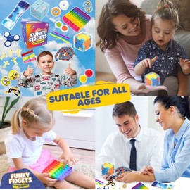 V B 2022 Upgraded 30 pcs Fidget Toys Pack - Sensory for Autism ADHD Includes Push Pop Bubble Toy, Simple Dimple, Infinity Cube Ideal Stress and Anxiety Relief, Multicolor