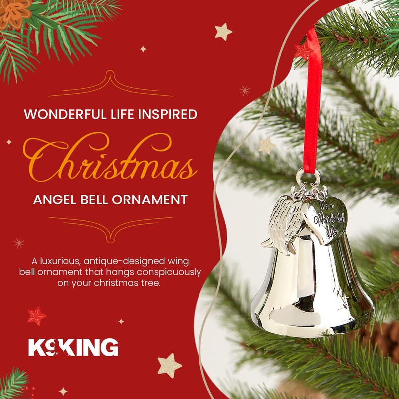 It's a Wonderful Life Inspired Christmas Angel Bell Ornament with