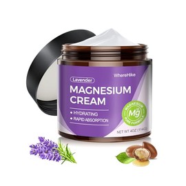 WhereHike Crema Tópica Natural De Magnesio Para Dormir, Loción De Magnesio De Noche Para El Dolor Y Los Calambres En Las Piernas, Relajación Muscular,