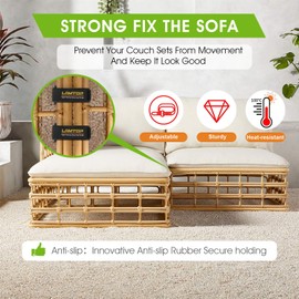 Adjustable Outdoor Furniture Securing Straps,Patio Sofa Clips,Sectional Sofa Furniture Chair Straps Clips,Rattan Furniture Straps Wicker Chair Fasteners, Connect The Sectional or Module Couch