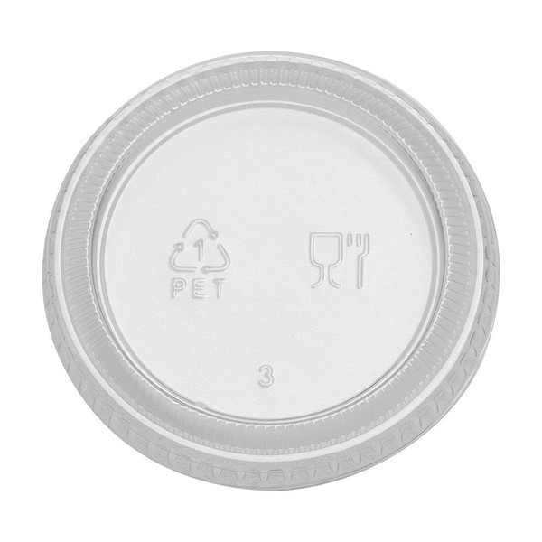 Dixie 1.5 or 2 oz. Plastic Portion Cup Lid by GP PRO (Georgia-Pacific) Clear PL20CLEAR 2400 Count (Case of 12 Sleeves 200 Lids Per Sleeve)