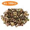 Rivet Nut, FOREVTL 100 Pieces M3 UNC Carbon Steel Flat