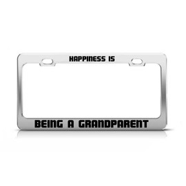 Happiness is Being A Grandparent Supportive Custom Metal Tag License Plate Frame