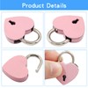 Piutouyar 3 Pcs Heart Shaped Locks - Pink Metal Heart