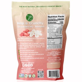 Colibreeco, Freeze-Dried Fruit, Mix Strawberry & Banana, 1.6 Ounce (Pack of 8), Real and Crunchy, Non-GMO, Kosher and Vegan, 100% Fruit, No Sugar Added, Excellent for Healthy Snacks and Gluten Free.