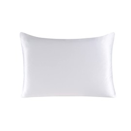 townssilk Both Side 100% 19mm Pure Mulberry Silk Pillowcase for Hair and Skin 40x70cm size Pillow Case Cushion Cover with Hidden Zipper 600 Thread Count White