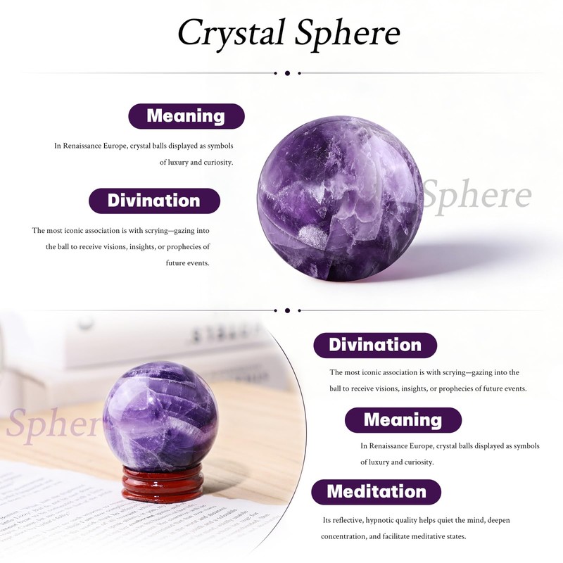 Rockcloud 9 Planets Decor Crystal Ball Set with Metal Orbit,