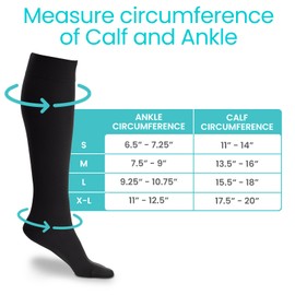 Vive Medical Compression Stockings - 20-30 mmHg Knee High Socks for Varicose Veins - Support Stockings for Women/Men - Compression For Anti Embolism, Post Surgery, Swelling, Soreness (Black, Beige)