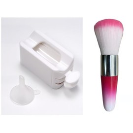 Chunmeng White Nail Powder Recycling Box With Scoop Nail Art Box Nail Art Accessories Makeup Tool Powder Glitter Saver Nail Art Accessories Makeup Tool