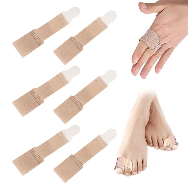 Hammer Toe Bandage, Hammer Toe Correction Bandage, Pack of 6 Hammer Toe Correctors, Toe Splints, Toe Corrector Bandages, for Correcting Hammer Toes, Crooked Toes and Overlapping Toes