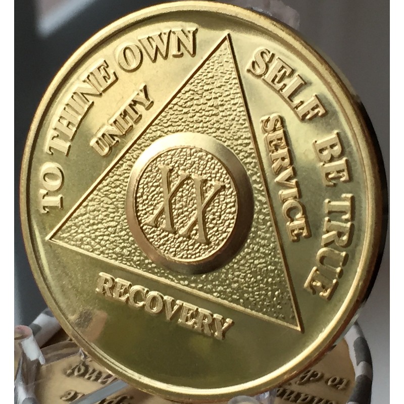 Xingcolo 20 Year 24K Gold Plated AA (Alcoholics Anonymous) -