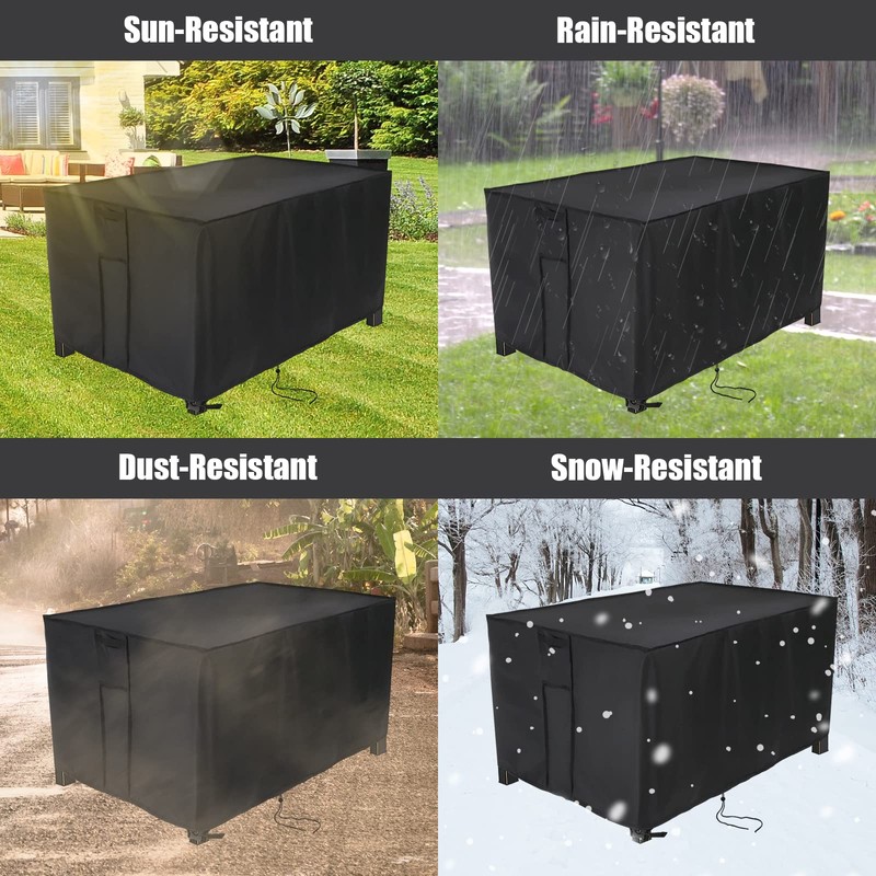 Fenghome Fire Pit Cover Rectangular, Waterproof Windproof Gas Fire Pit