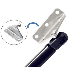 10MM Gas Spring Lift Support Strut Bracket Ball Studs Mounting Bracket for Lift Support Prop Shock/Gas Strut Spring , Pack of 4 (Angled L-Shaped, Silver)