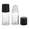 Galepromot 2 Pcs Black Clear Empty Glass Essential Oil Roller