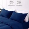 Hafaa Pillow Cases 2 Pack Brushed Microfiber Plain Navy Pillowcases