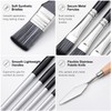 JYN‑ANREN 24Pcs Paint Brush Set, Professional 9 Shapes: Wide Flat,