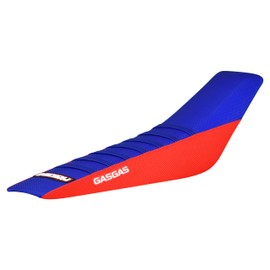 Enjoy Mfg Seat Cover - Compatible Fit for 2024 GASGAS EC MC (Factory Edition) - #404FE Logo (RED Sides/Blue TOP/Blue Ribs)