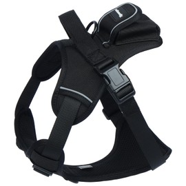 Hjumarayan Dog Harness for Medium Dogs, Labrador Golden Retriever Harness with Handle, Chest Harness Dog with Oxford Fabric, Reflective Stripes for Daily Walks, Black, L